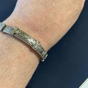 Silver-Tone Cross Link Bracelet